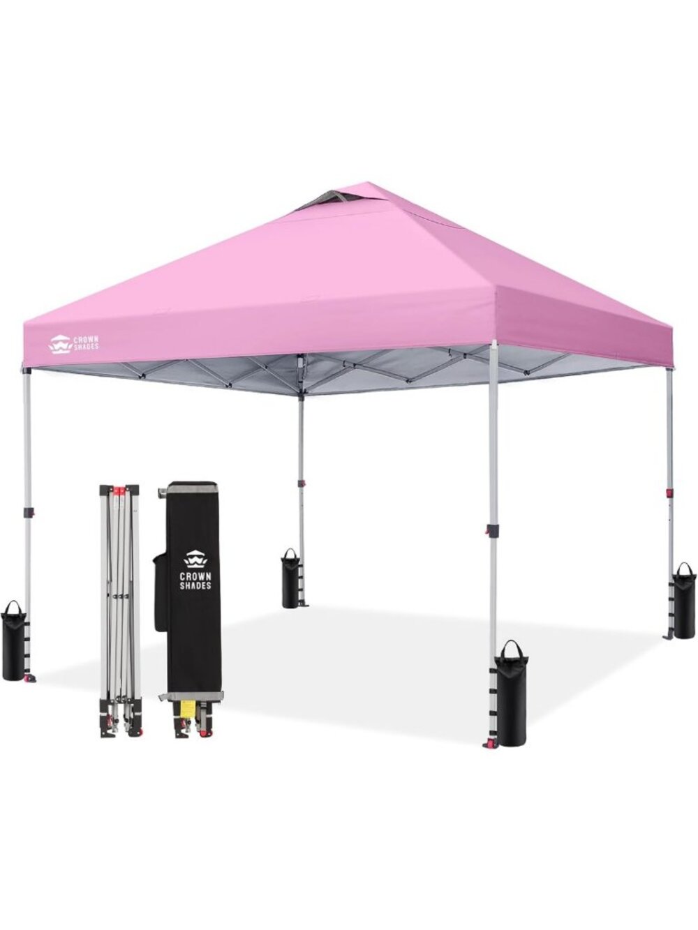 10x10 Pop Up Canopy Tent - Easy One Push Setup, Pink Outdoor Shade for Events